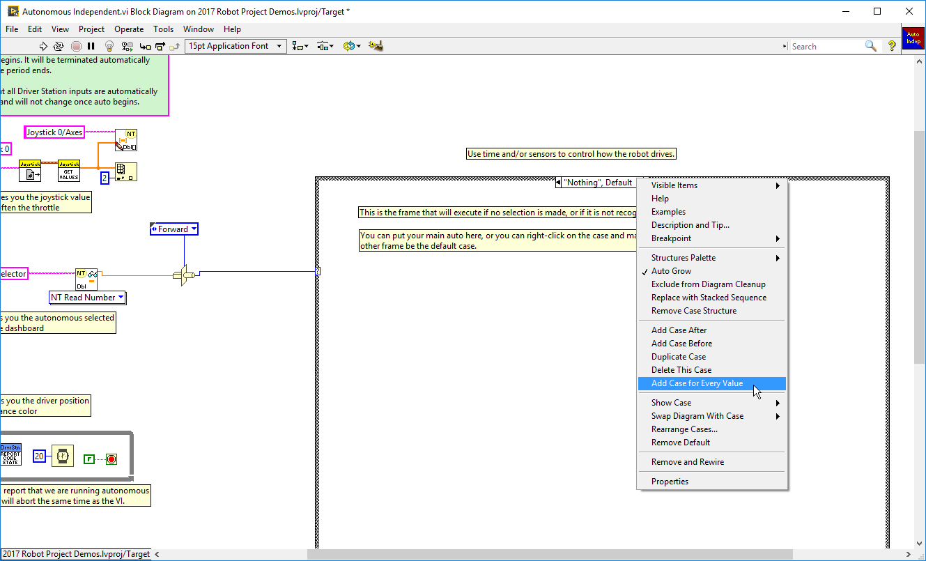 Right click and select add case for every value