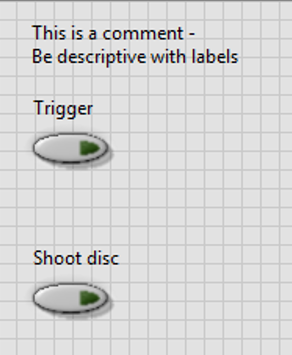 Using labels to document controls and indicators