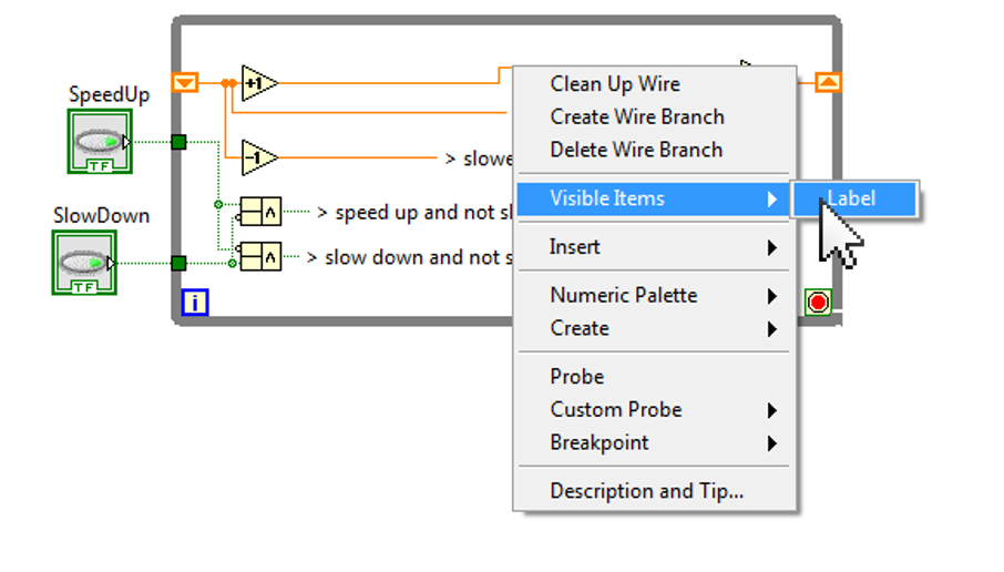 Using labels to document wires