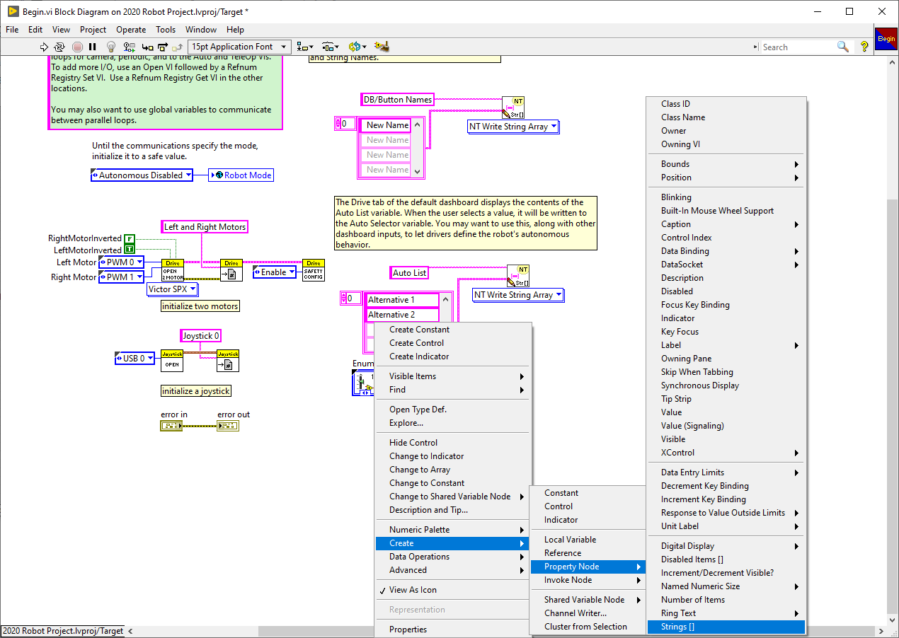 Create an enum in begin.vi