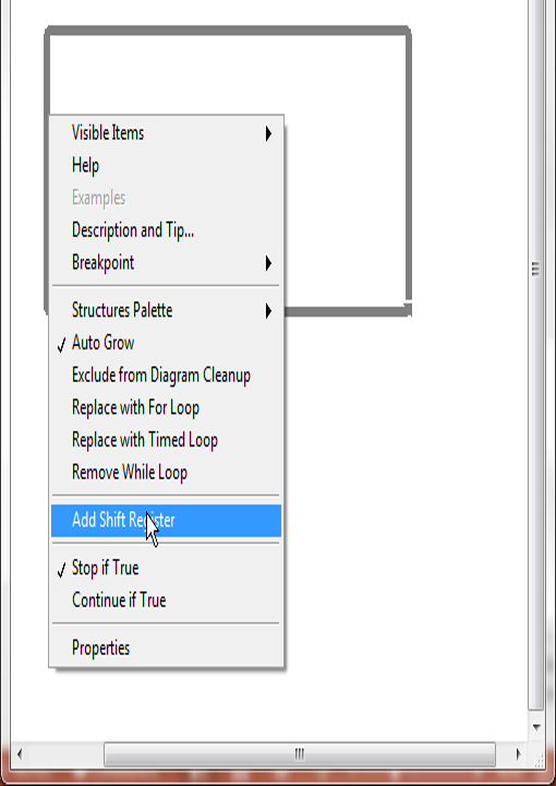 Add a shift register to the while loop