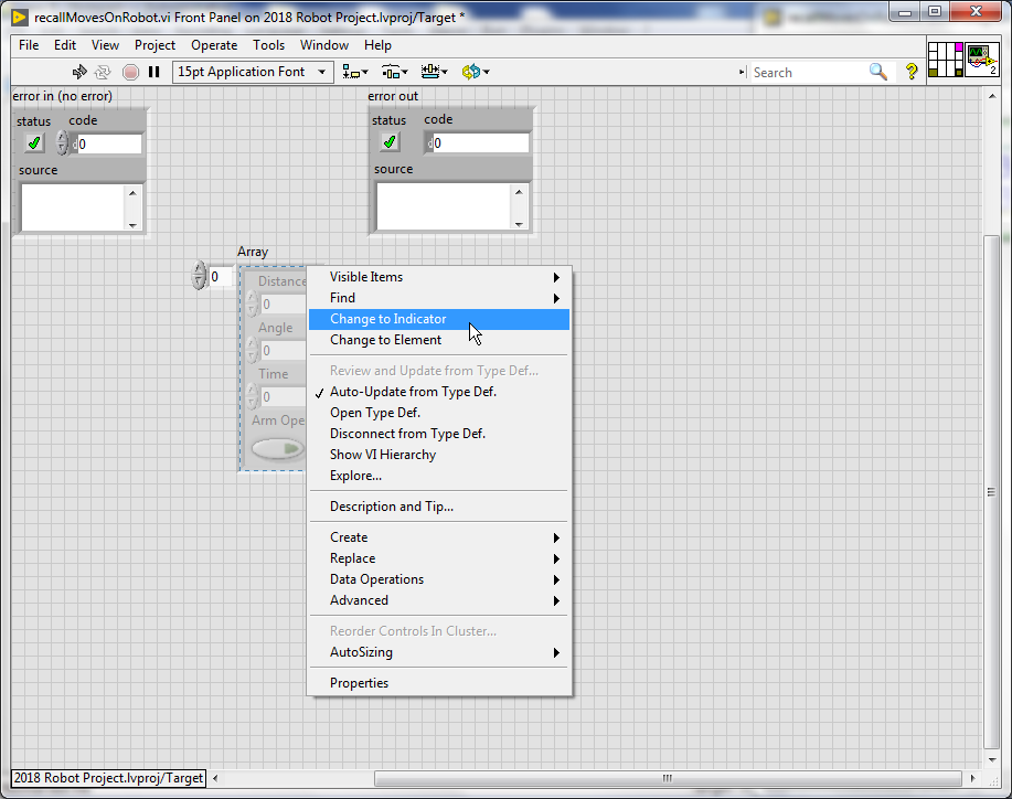 set array as indicator again