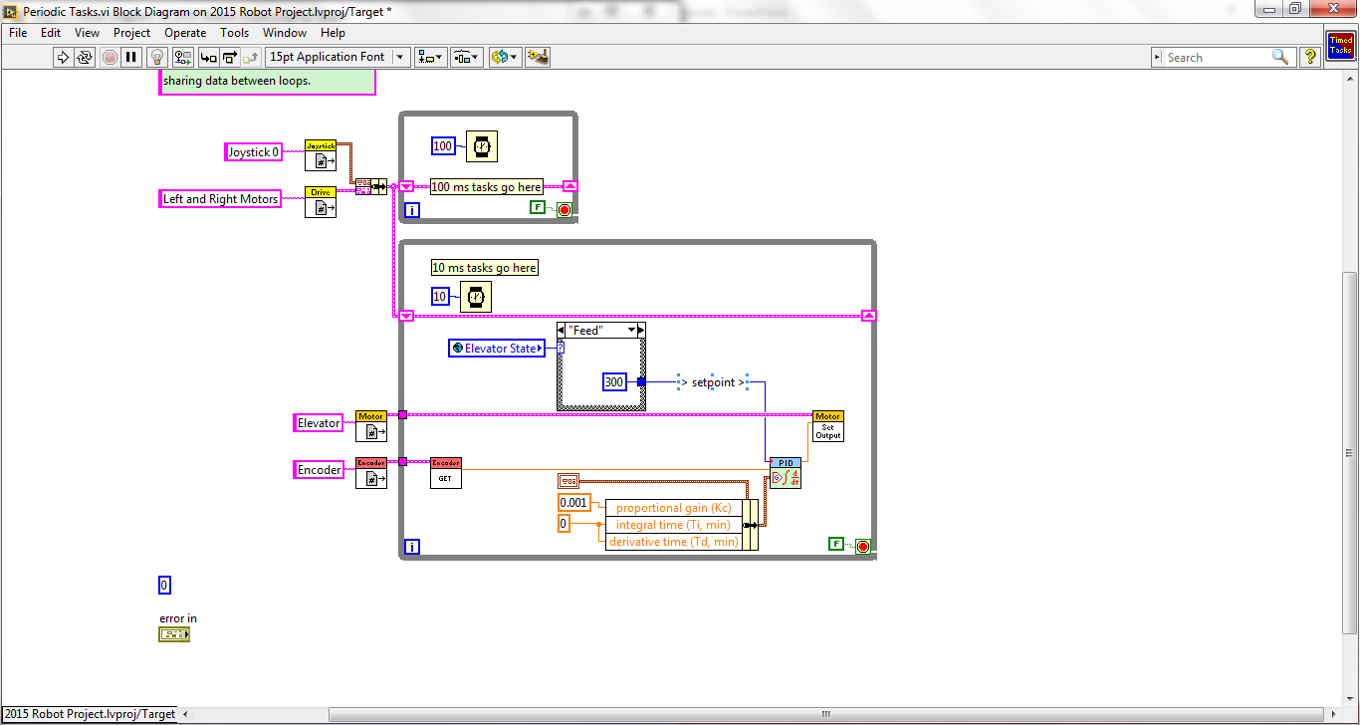 Updating the motor in timed tasks