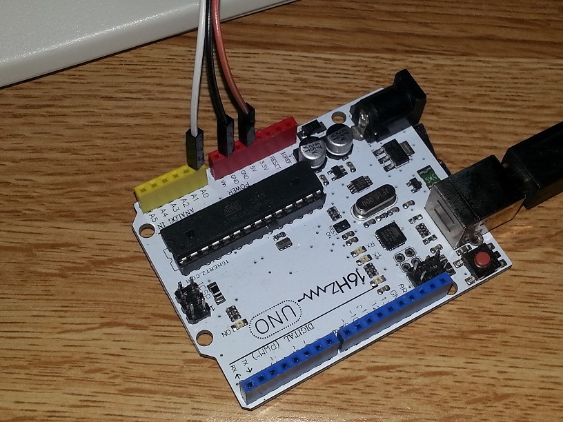 Wire the potentiometer to A0